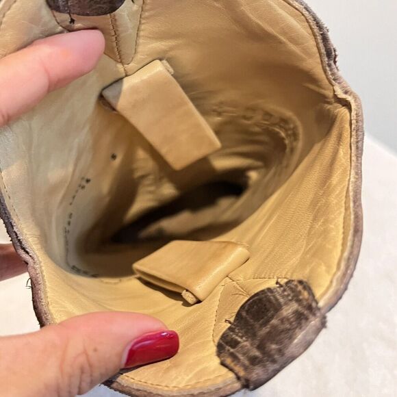 Corral Distressed Brown Cowgirl Boots Bone Embroidery 7.5 Western Cowboy Boho - Picture 16 of 16